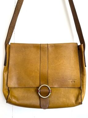 Jutta Neumann European School Bag Mustard Yellow Leather Handcrafted Messenger